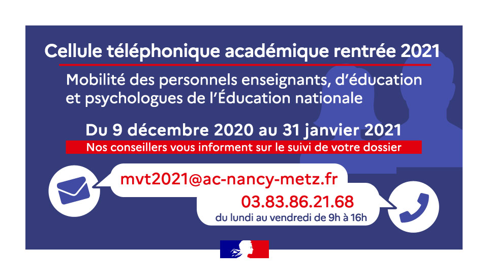 Cellule téléphonique académique - rentrée 2021