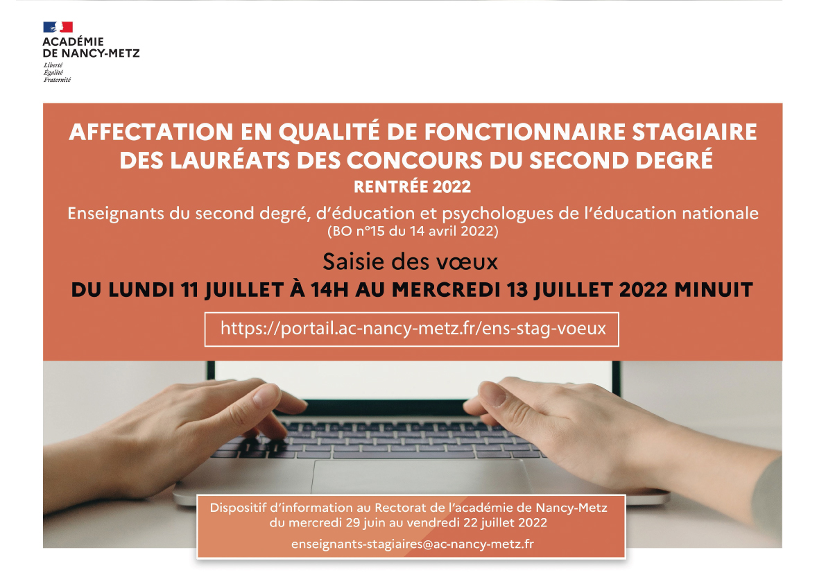 affiche A3 - Mouvement d'affectation des personnels stagiaires du second degré