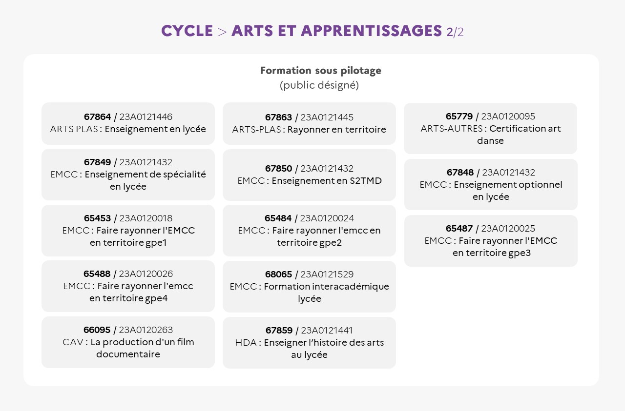 EAFC - Carte mentale Cycle Arts et apprentissage 2/2