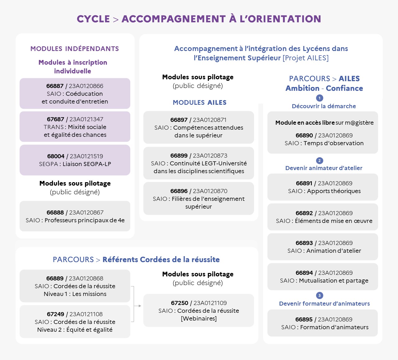 EAFC - Infographie du cycle Accompagnement à l'orientation