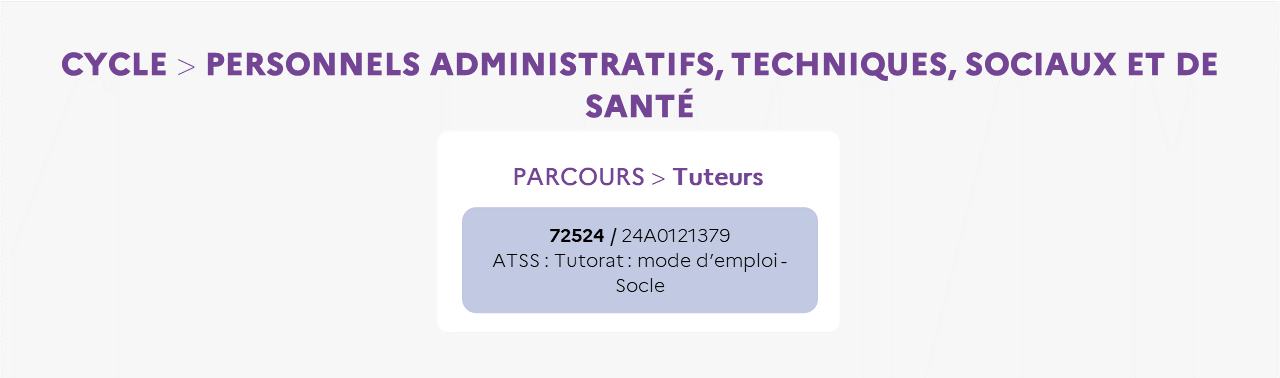 EAFC - ATSS Parcours de formation du tuteur