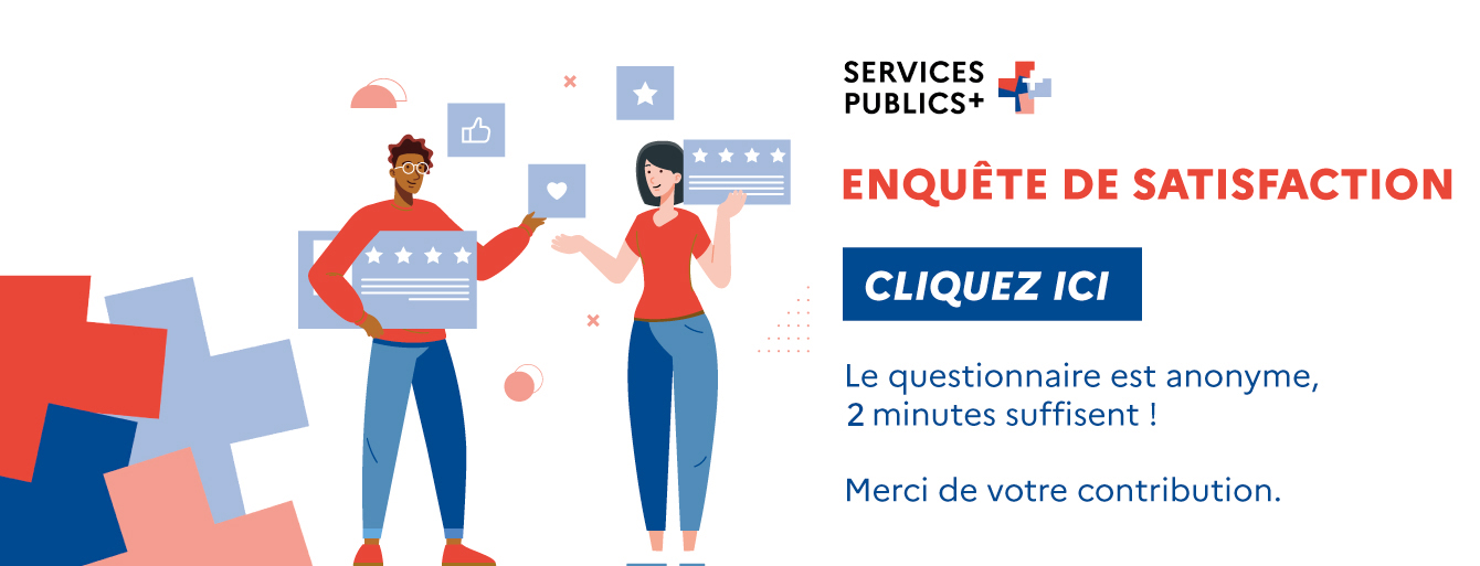 Bannière cliquable pour accéder à l'enquête de satisfaction