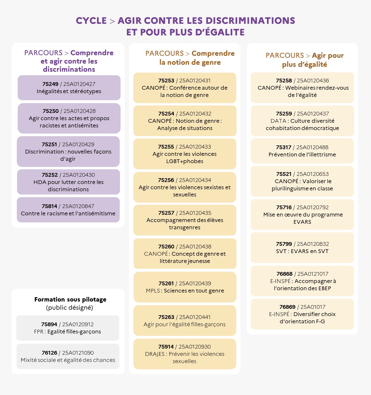EAFC - Infographie - Cycle Agir contre les discriminations et pour plus d'égalité