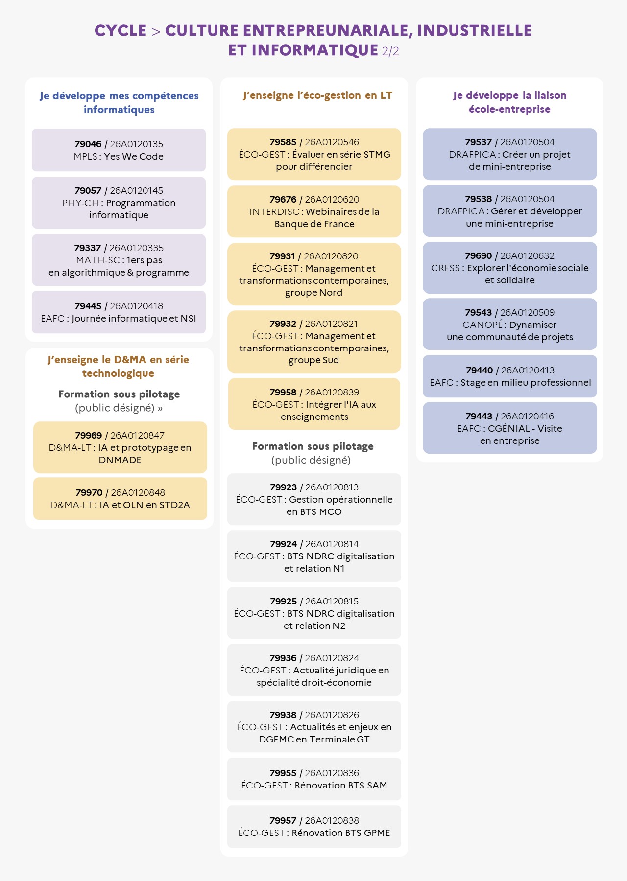 EAFC - Infographie - Cycle Culture entrepreunariale, industrielle et informatique 2/2