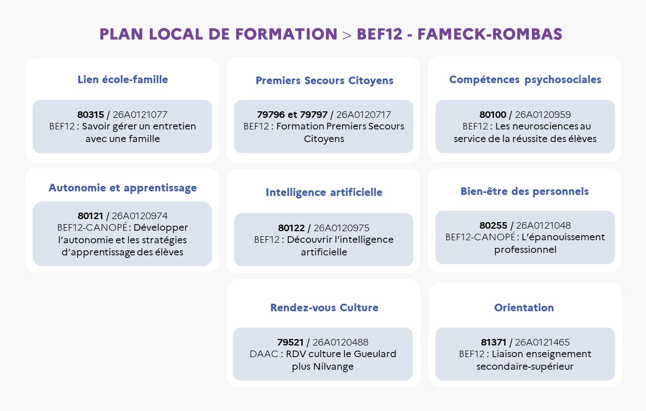 EAFC - Infographie du BEF12